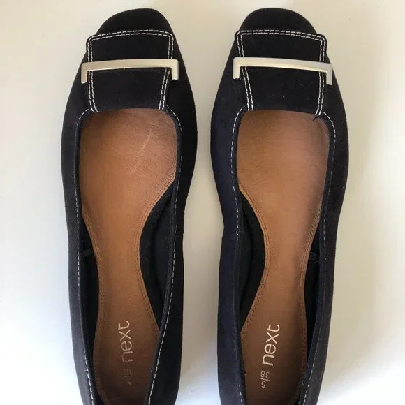 Next Black Flats Size 7 - Picture 3 of 5